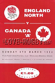 England North Canada A 1994 memorabilia